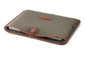 13 inch Laptop Slip - Sage FibreNyte / Tan Leather