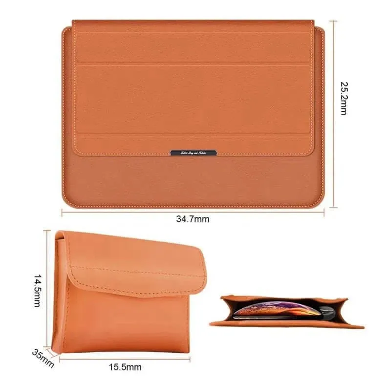 3-in-1 Foldable Multi-Function PU Leather Sleeves Bag for MacBook | Laptop