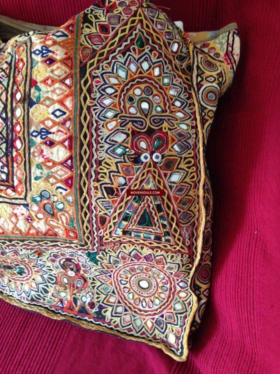 713 SOLD Huge Vintage Embroidered Bag Rabari Tribal textile