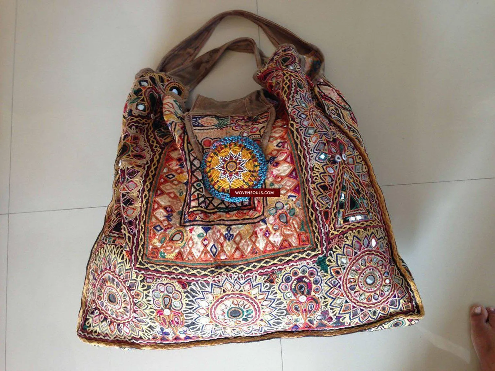 713 SOLD Huge Vintage Embroidered Bag Rabari Tribal textile