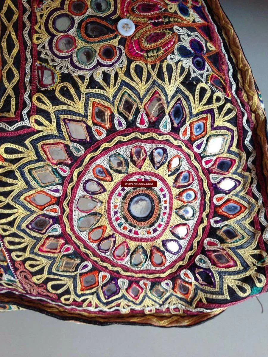 713 SOLD Huge Vintage Embroidered Bag Rabari Tribal textile