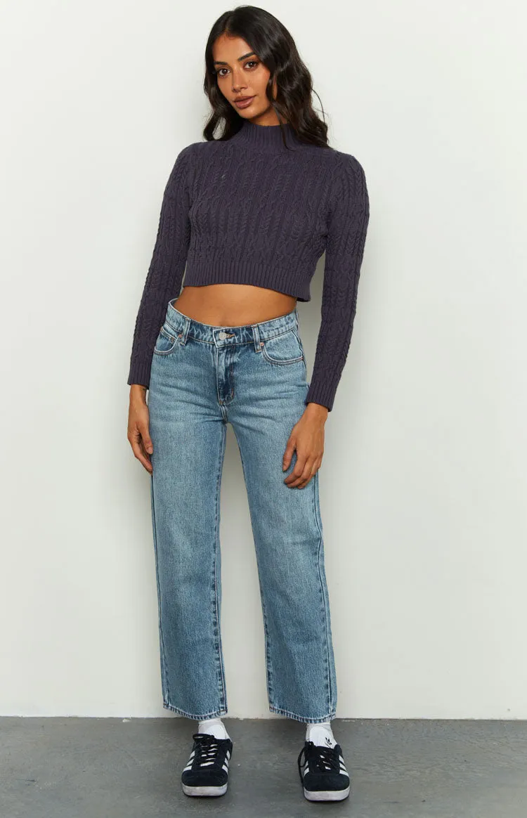 Abrand Scout 95 Mid Straight Crop Blue Jeans