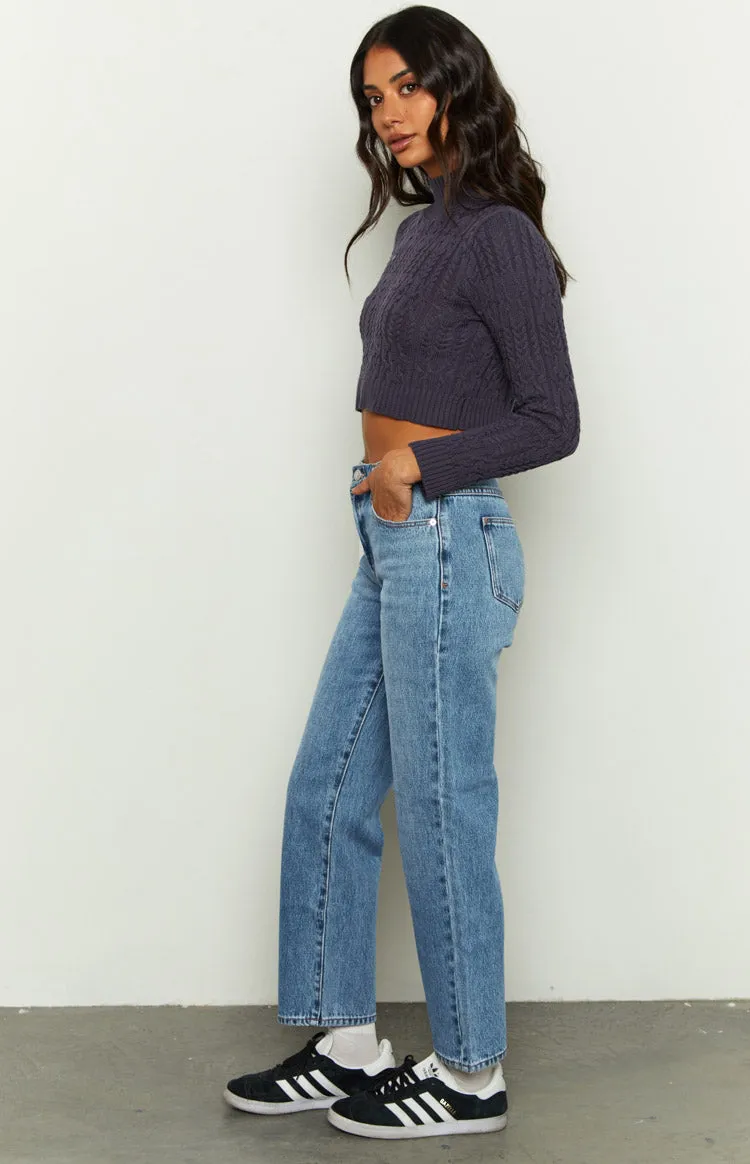 Abrand Scout 95 Mid Straight Crop Blue Jeans