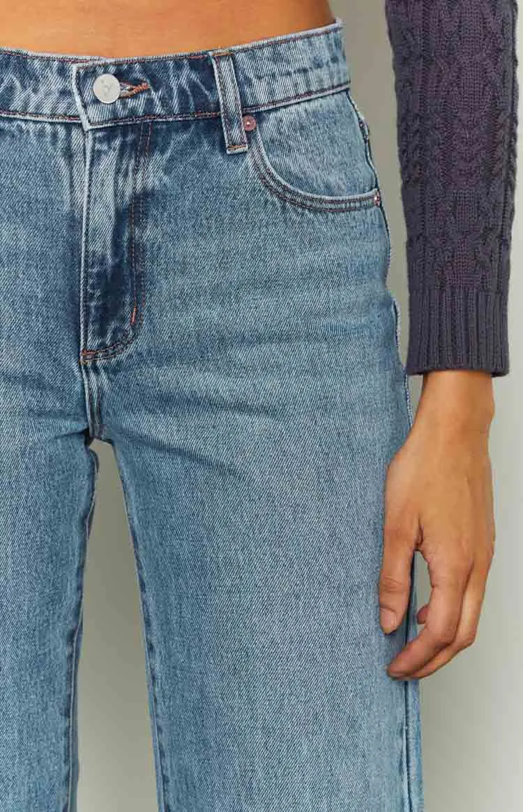 Abrand Scout 95 Mid Straight Crop Blue Jeans