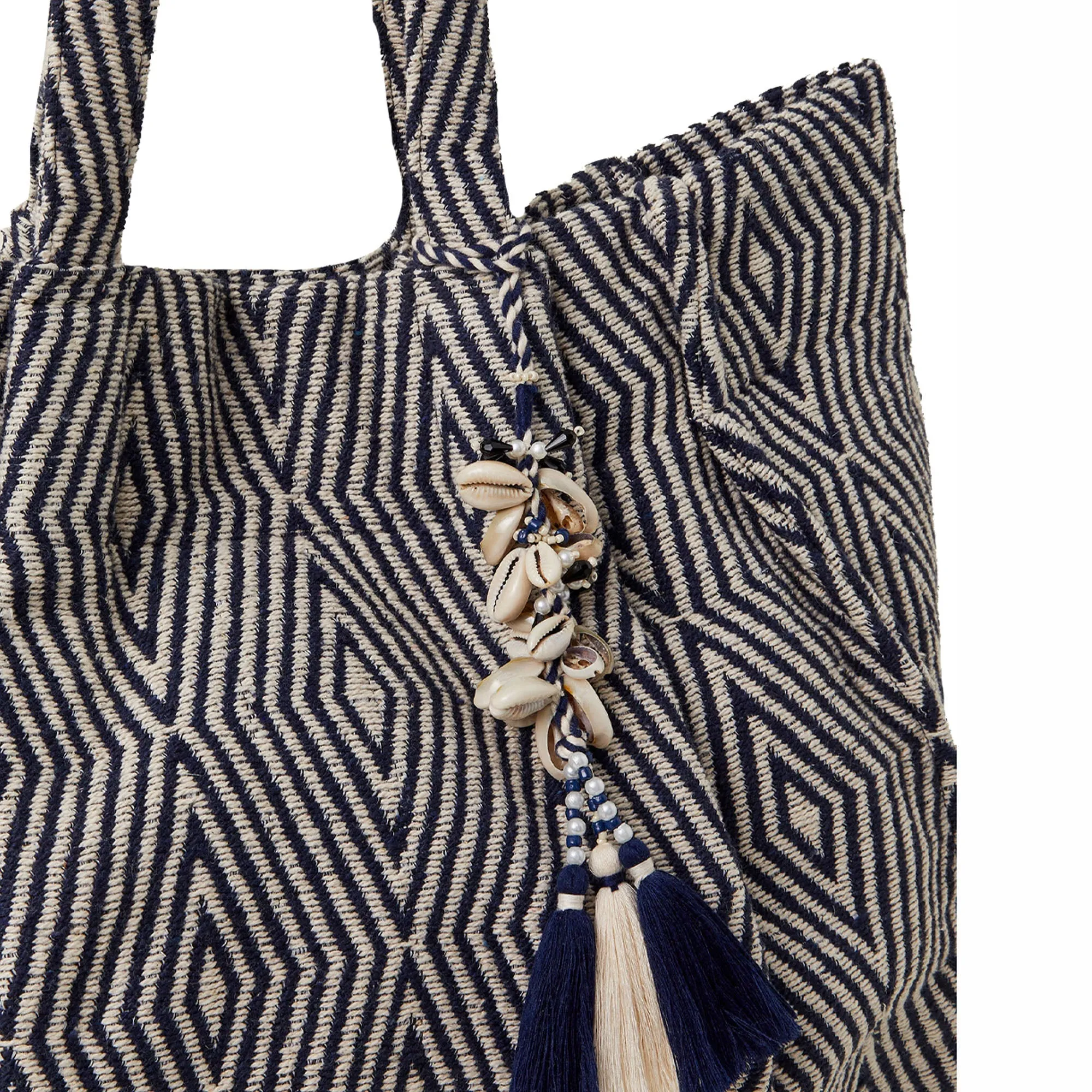 Accessorize London Women's Blue Aztec Tote Bag