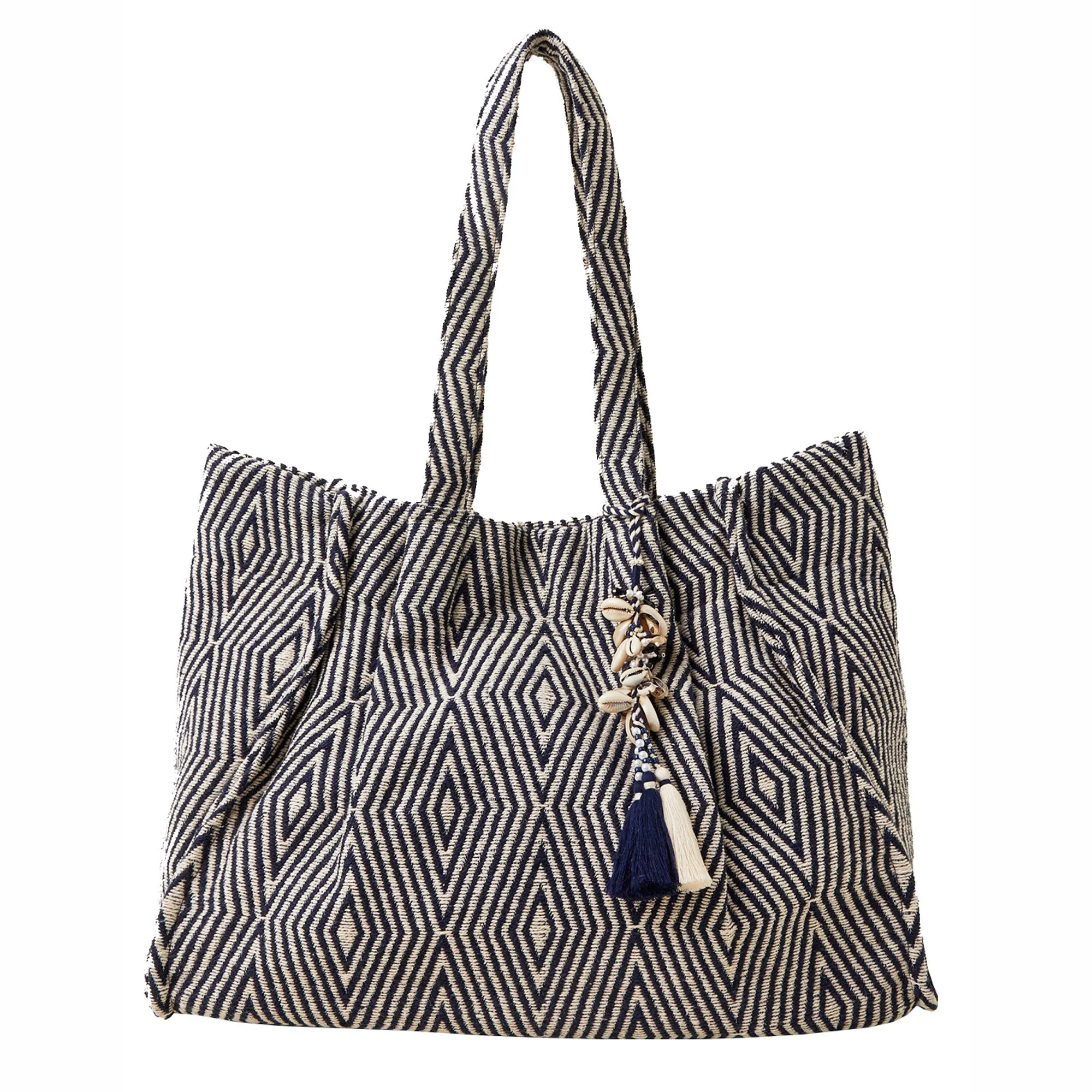 Accessorize London Women's Blue Aztec Tote Bag