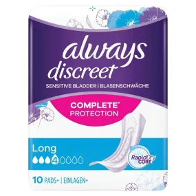 Always Discreet Incontinence Pads Long 10 pcs