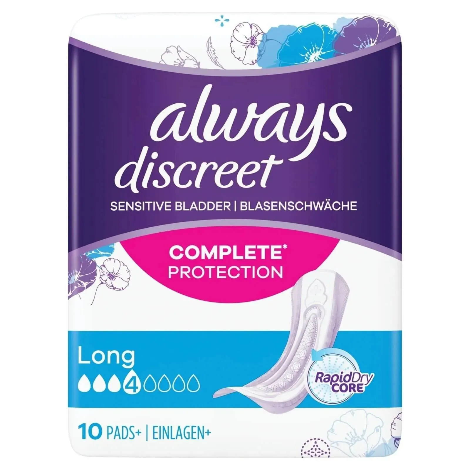 Always Discreet Incontinence Pads Long 10 pcs