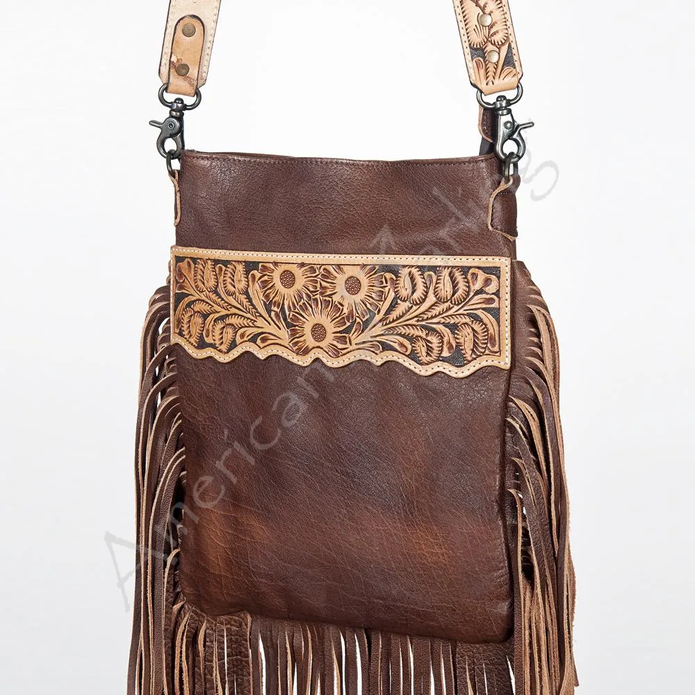 American Darling Conceal Carry Leather/Tool/Fringe Messenger Bag