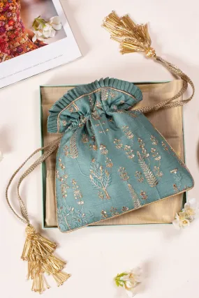 Arbre Silk Embroidered Potli Bag