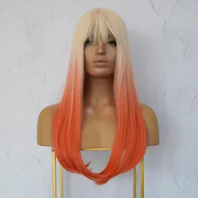 ASHLEY Ombre Peach Fringe Wig