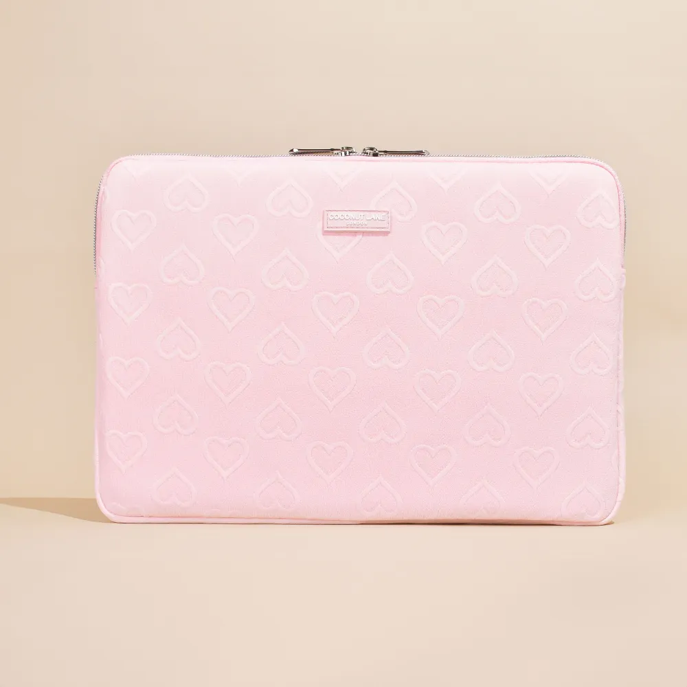 Baby Pink Heart Laptop Sleeve