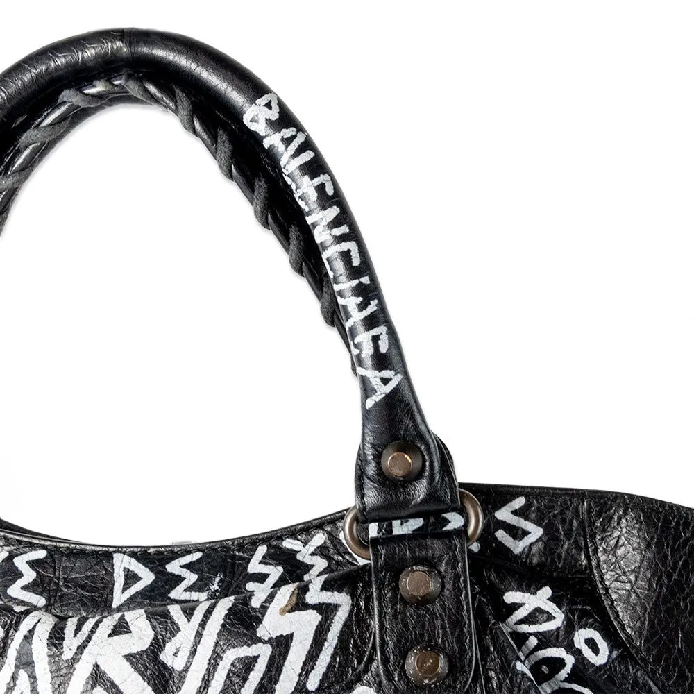 Balenciaga Motocross Graffiti Classic City Bag