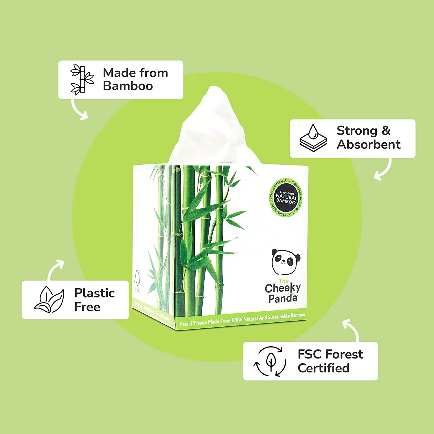 Bamboo Facial Tissues, 12 Box, 56 Tissues per Pack, 3 Ply, Hypoallergenic, Plastic-Free, Eco-Friendly, Super Soft & Sustainable