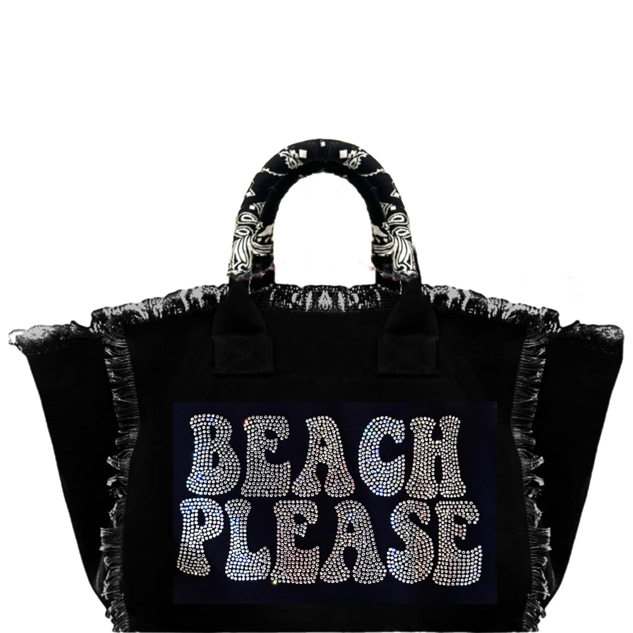 Beach Please Fringe Canvas Bag