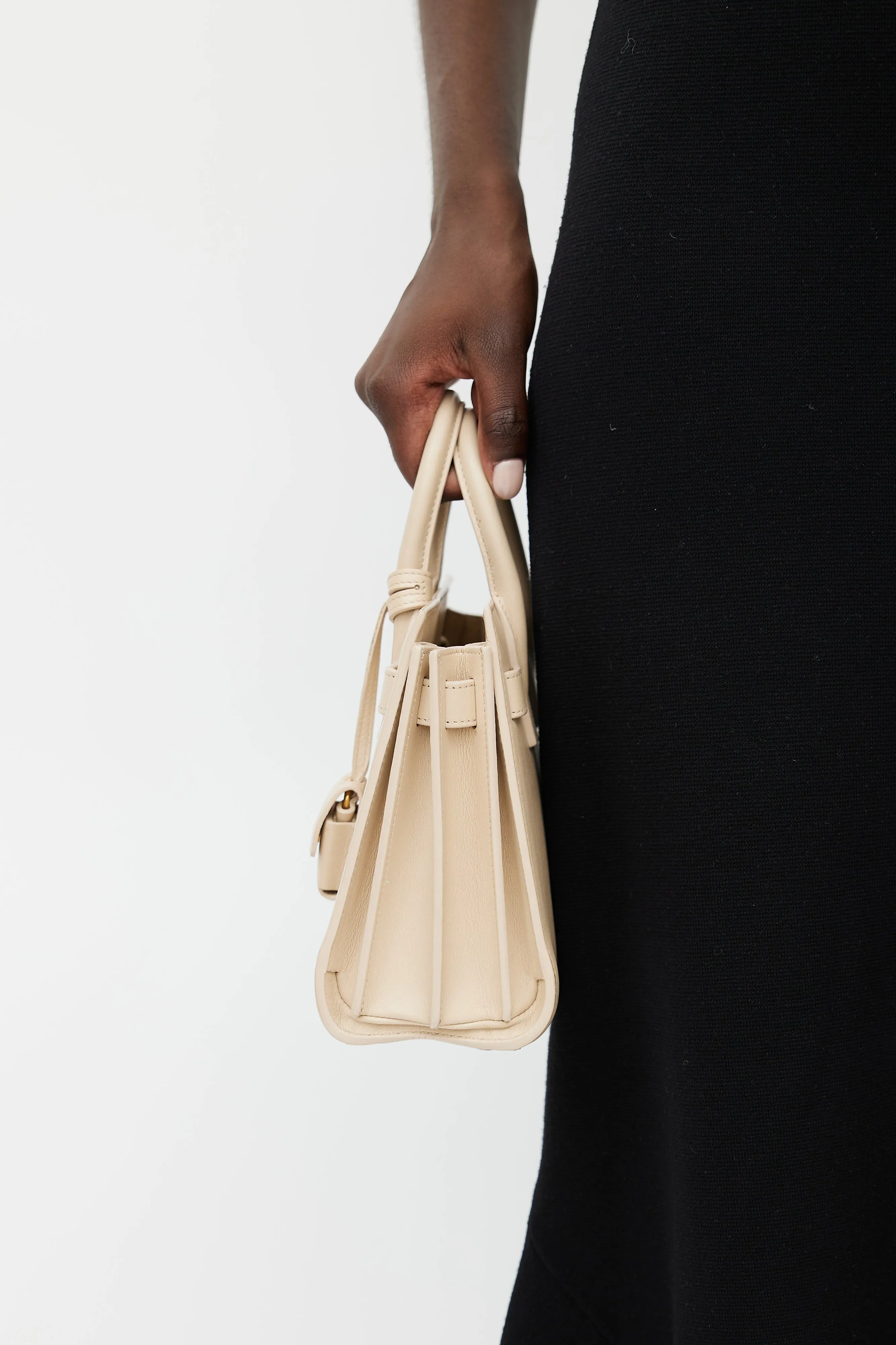 Beige Nano Sac De Jour Crossbody Bag