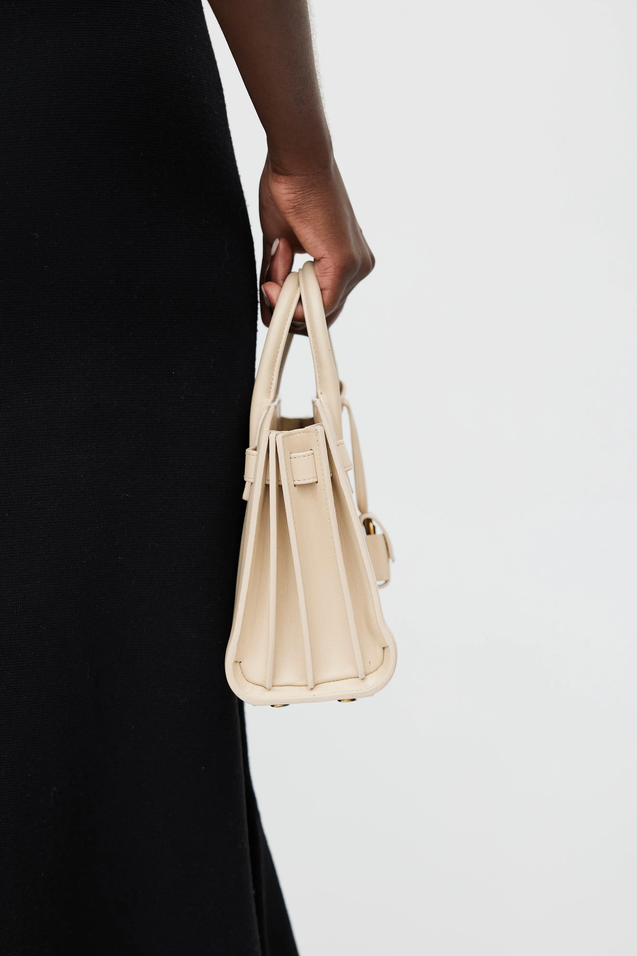 Beige Nano Sac De Jour Crossbody Bag