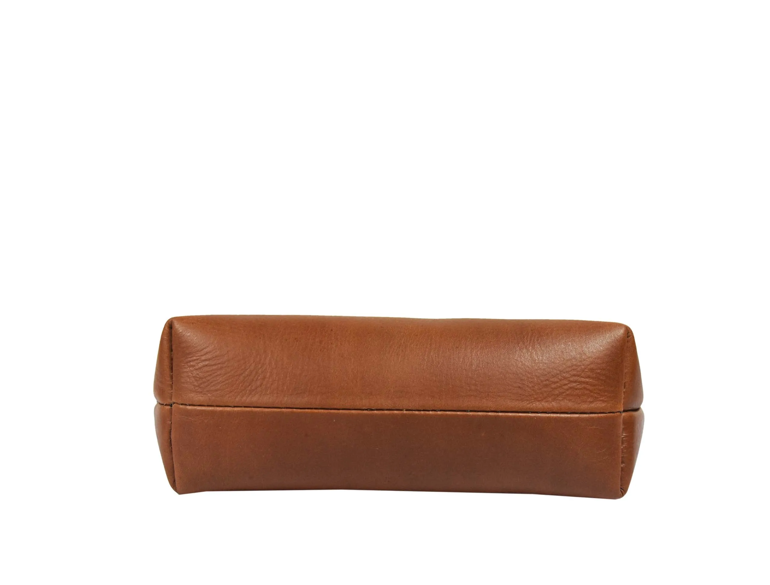 Belleza Leather Makeup Bag - Saddle