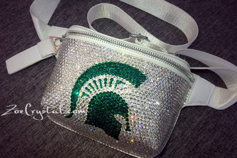 BELT BAG in Swarovski Rhinestones BLING with Your Favorite Nba Nfl  Mlb Logo : Fanny Pack, Waist Bag, Hip Bag, Travel Pouch, Hands Free Bag