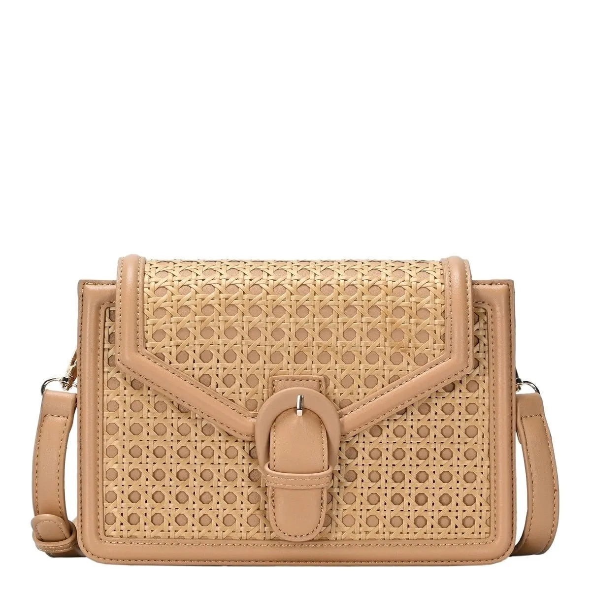 BGW4507 Rattan Leather Trim Crossbody