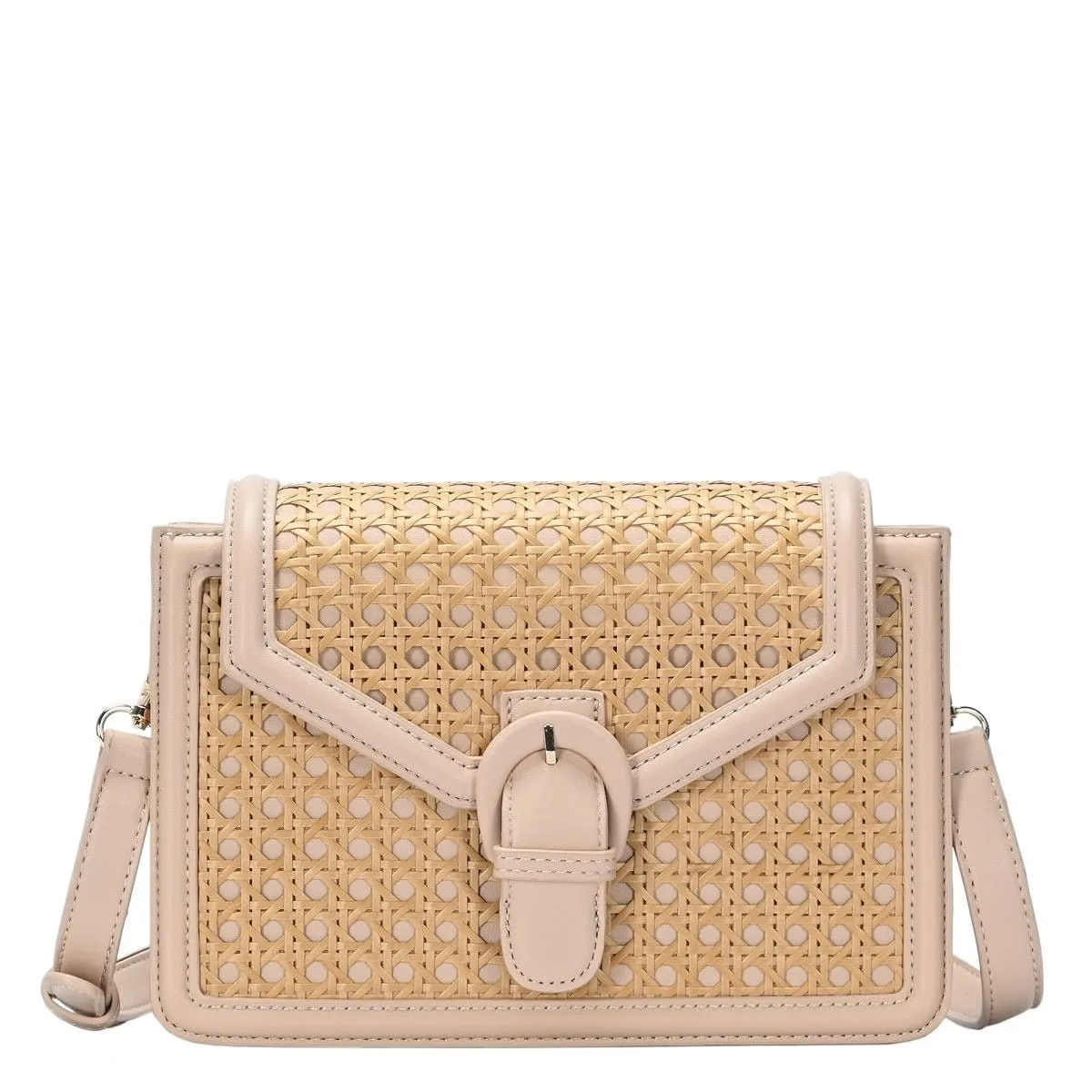 BGW4507 Rattan Leather Trim Crossbody