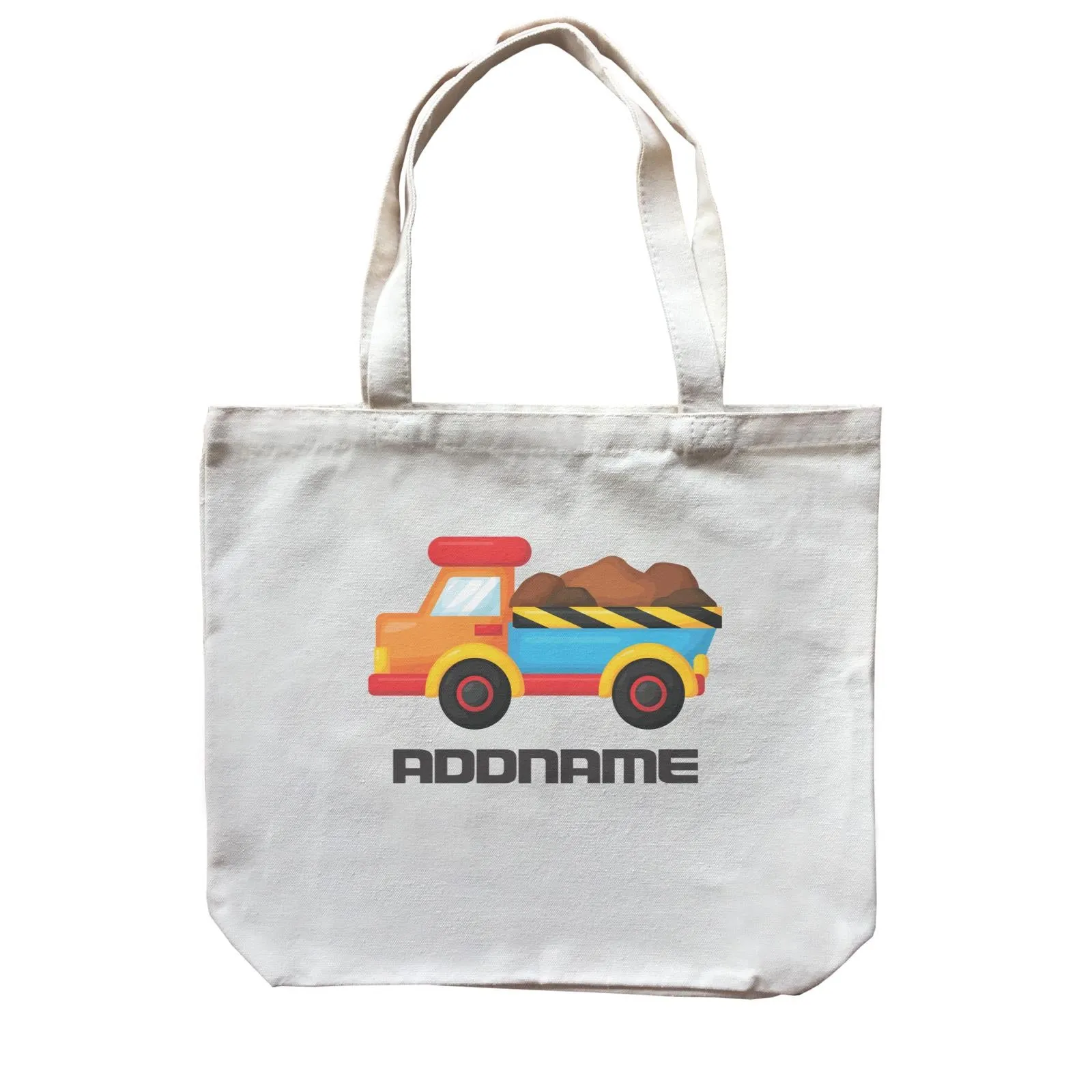 Birthday Construction Dump Truck Addname Canvas Bag