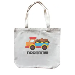 Birthday Construction Dump Truck Addname Canvas Bag