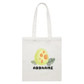 Birthday Dinosaur Happy Dinosaur Egg Addname White Canvas Bag