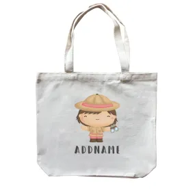 Birthday Safari Little Explorer Baby Girl Addname Canvas Bag