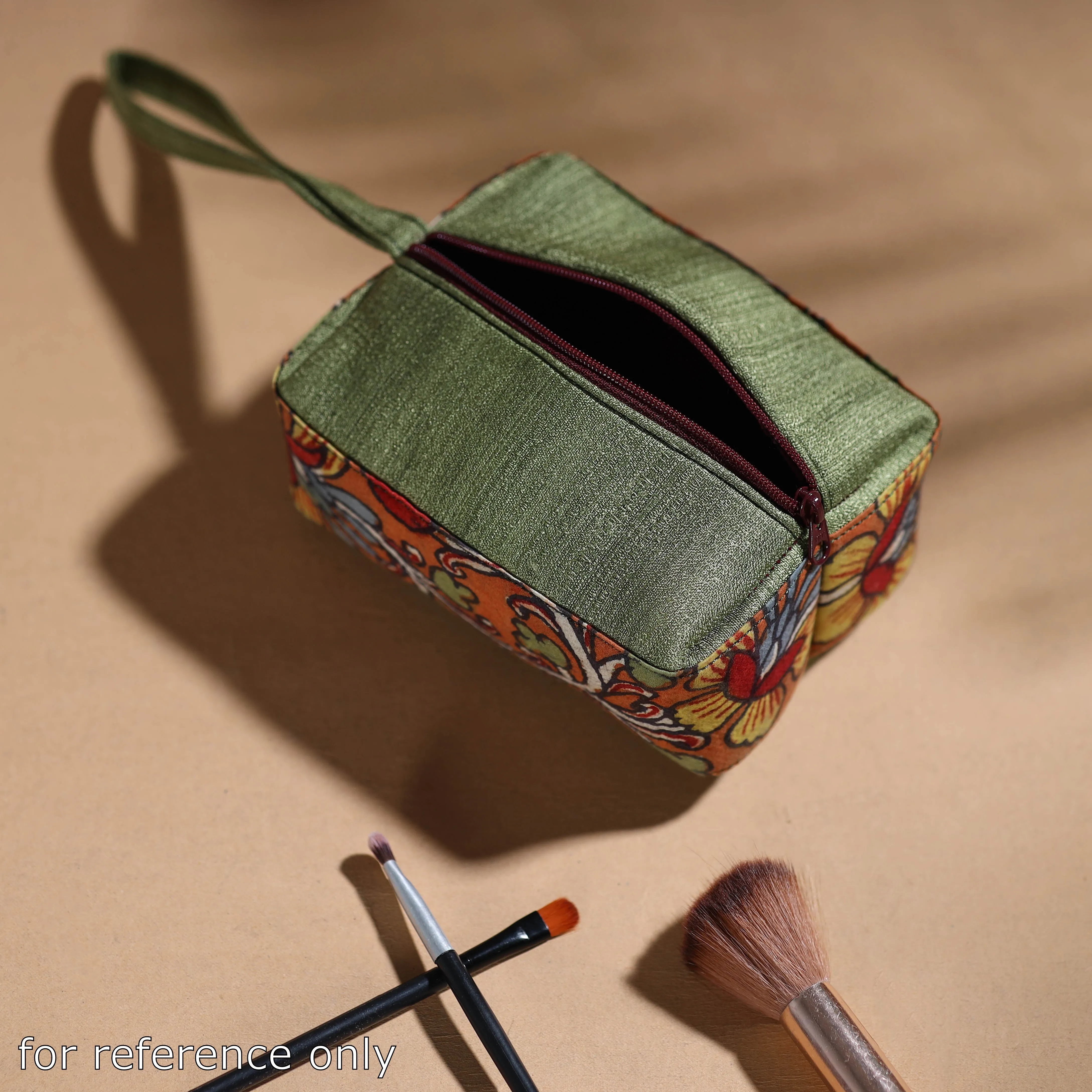 Black - Handpainted Kalamkari Multipurpose Cosmetic/Toiletry Bag 43