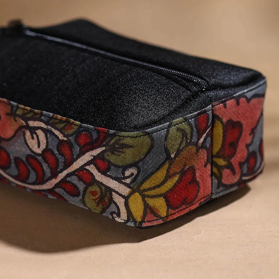 Black - Handpainted Kalamkari Multipurpose Cosmetic/Toiletry Bag 43