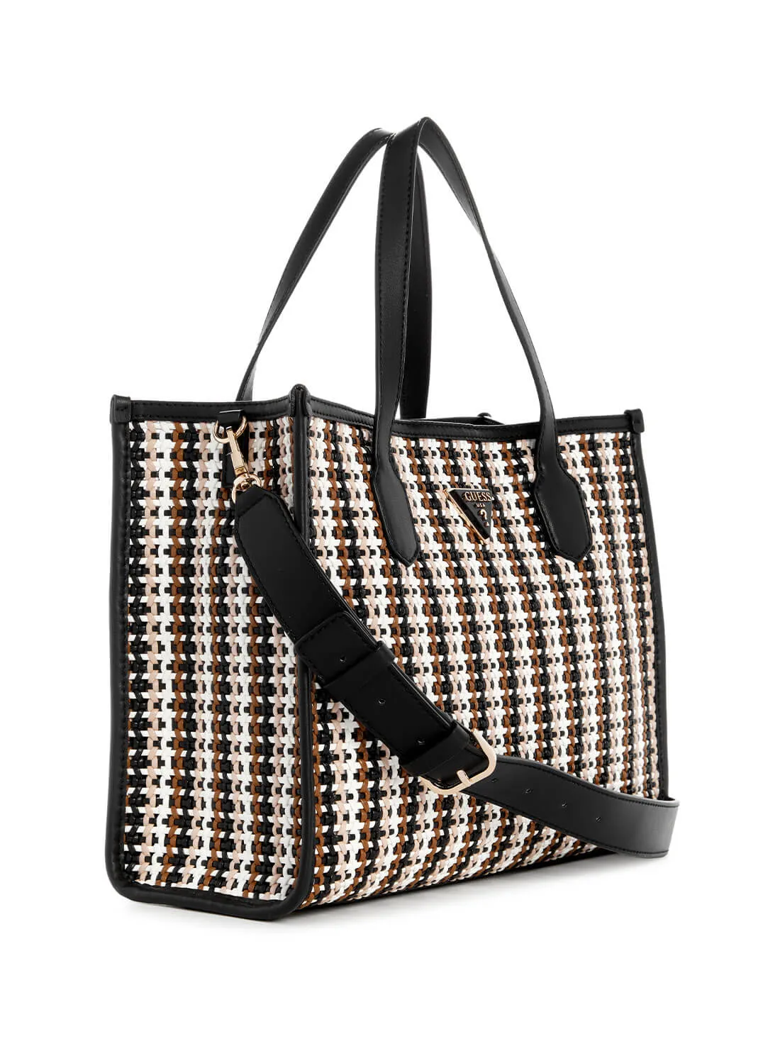 Black Multi Woven Silvana Tote Bag