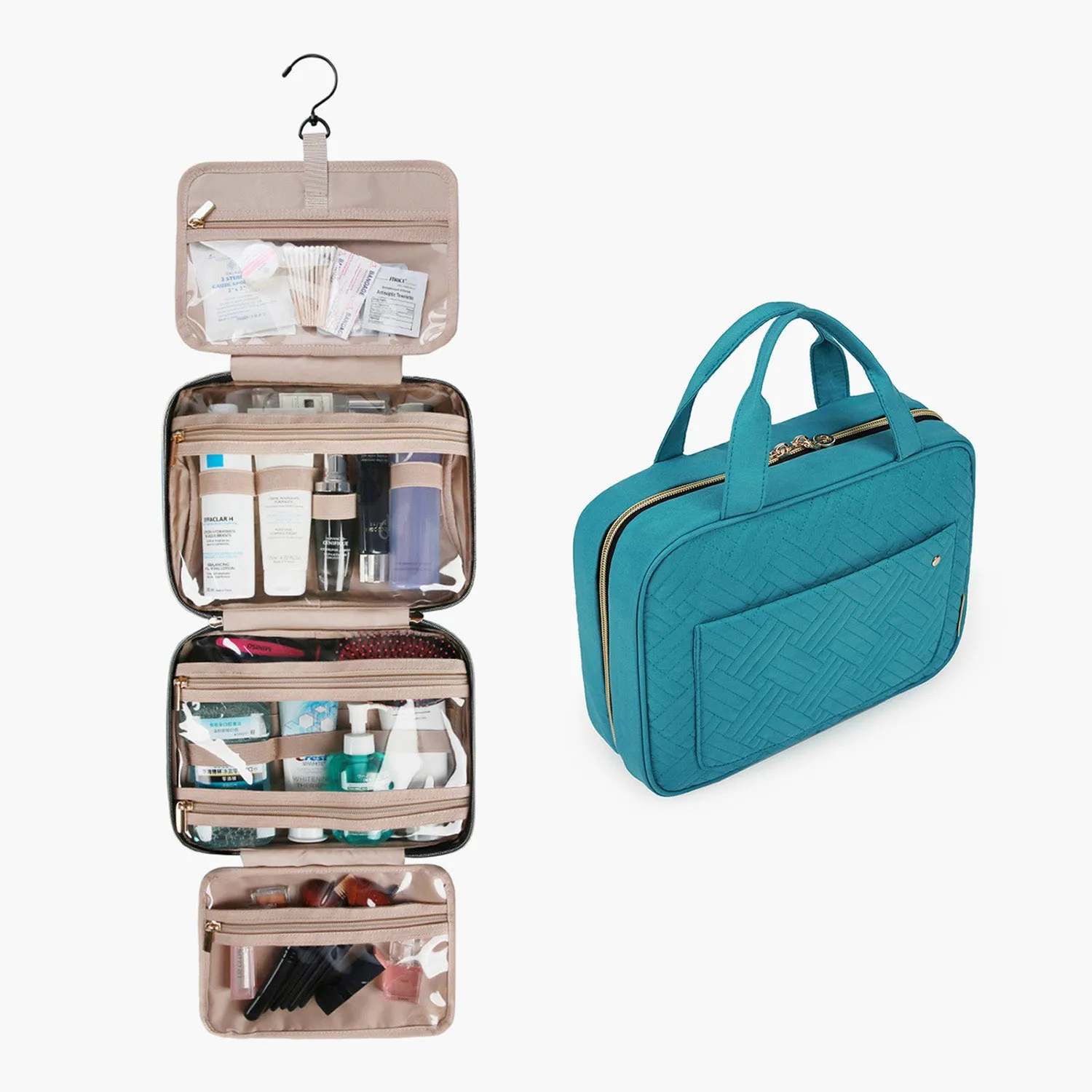 Bonchemin Teal The Space Saver Toiletry Bag