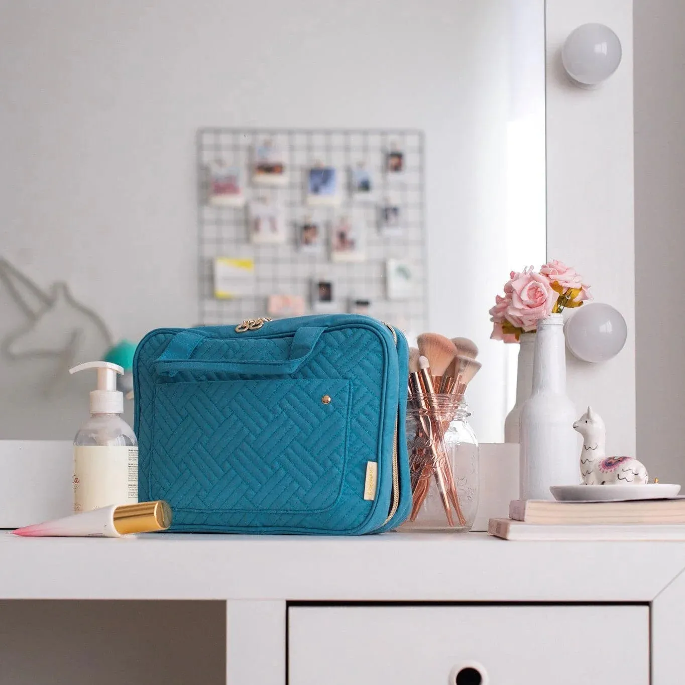 Bonchemin Teal The Space Saver Toiletry Bag