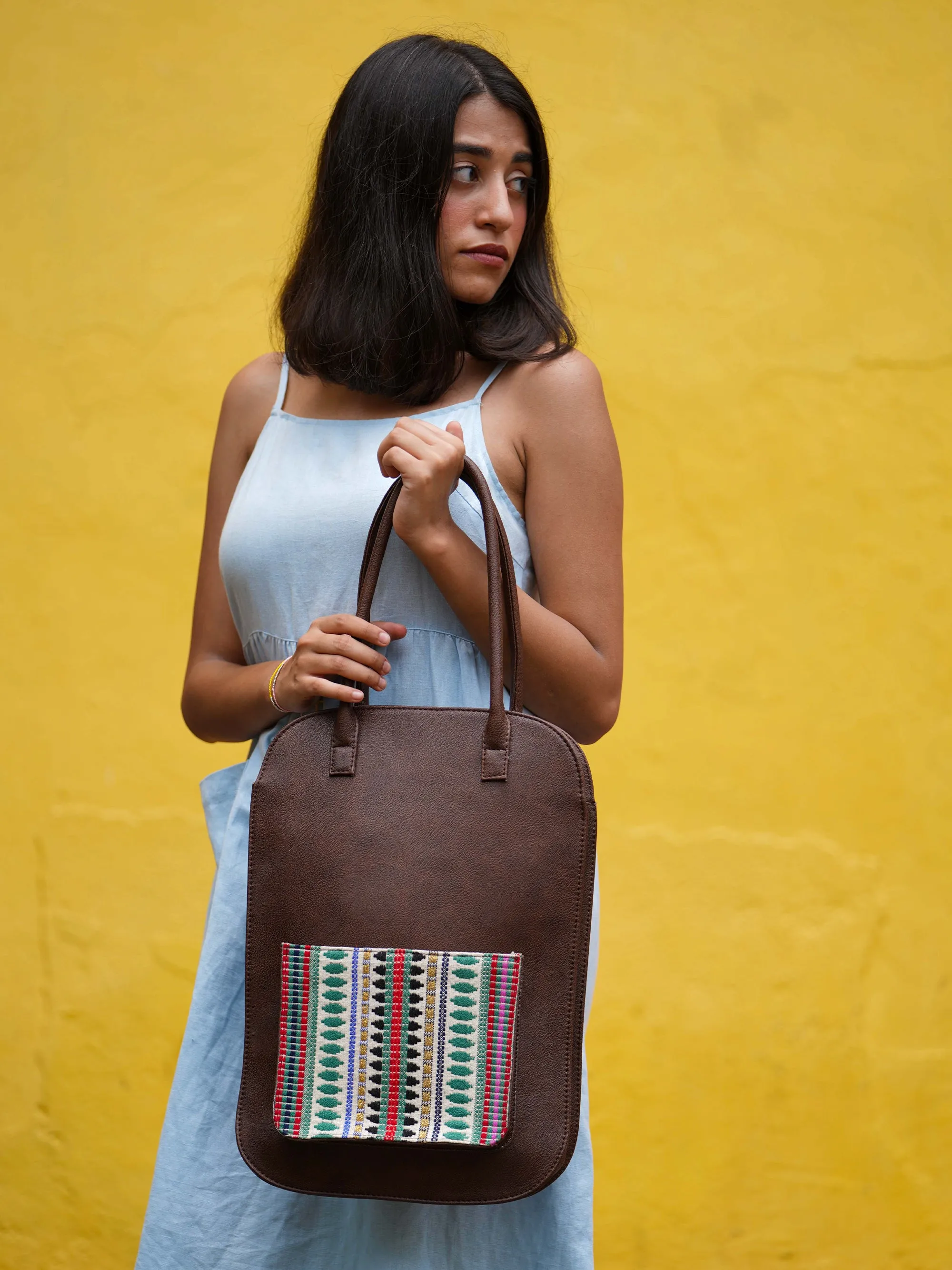 Brown Handcrafted Bella Laptop Bag