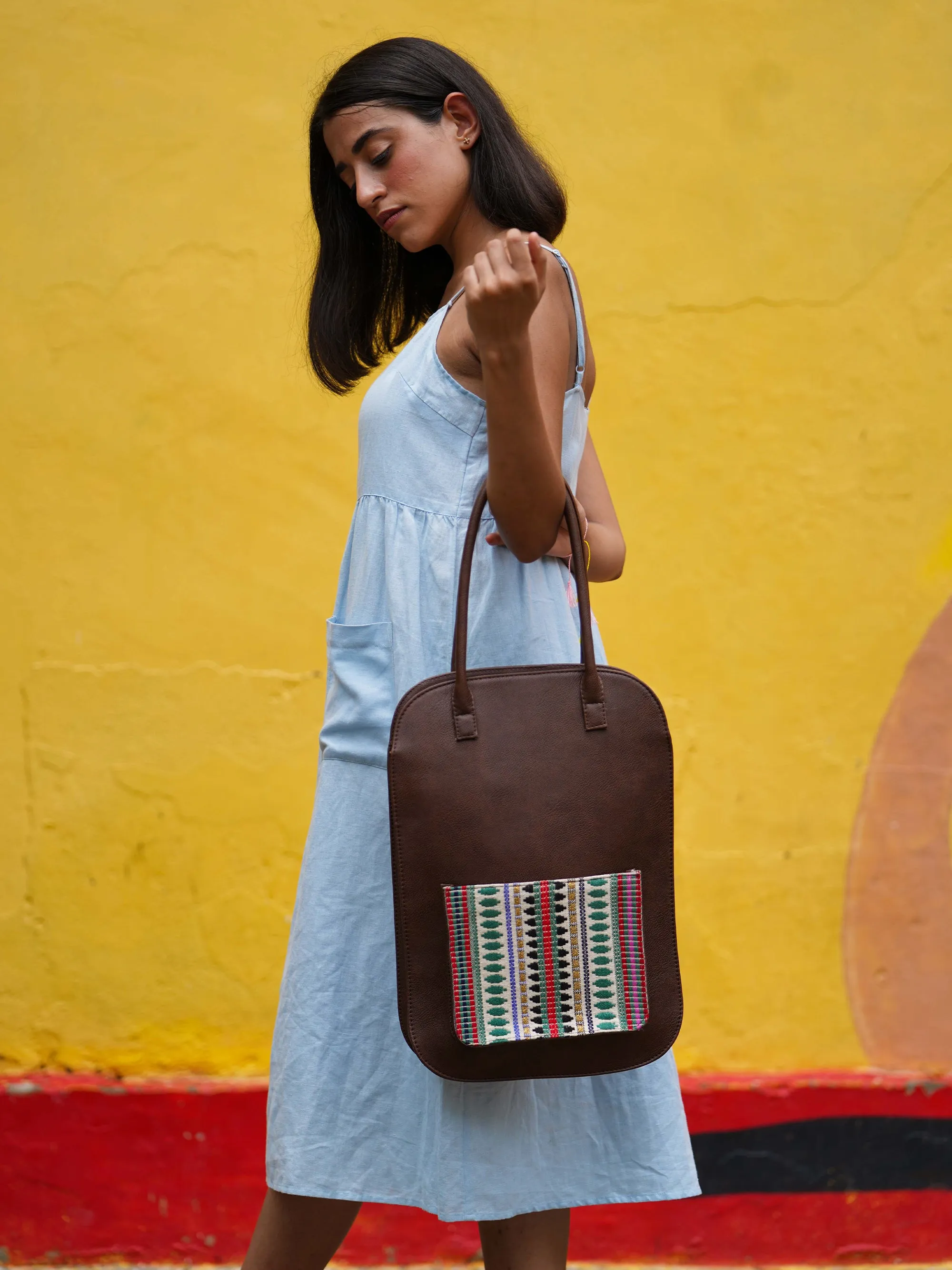 Brown Handcrafted Bella Laptop Bag