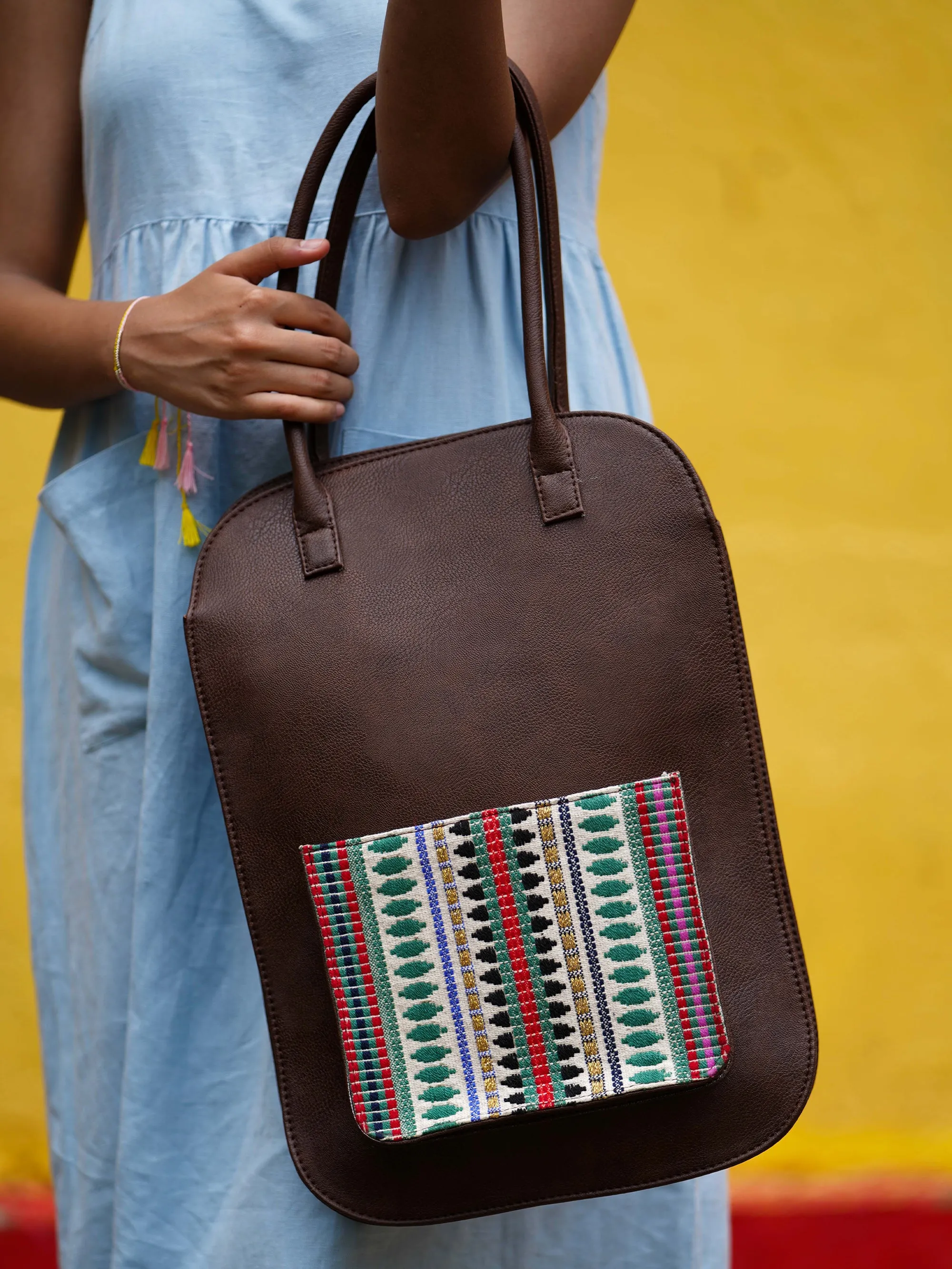 Brown Handcrafted Bella Laptop Bag