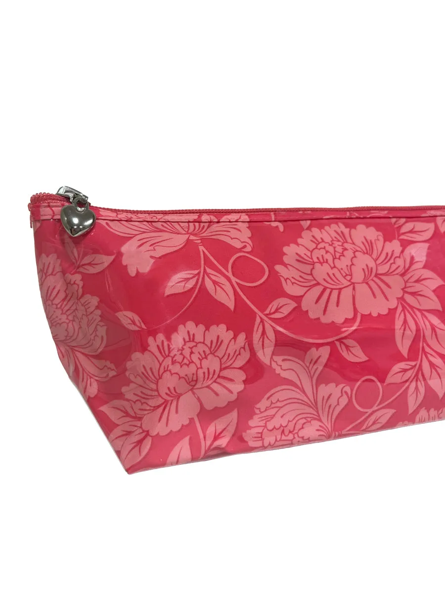 Brush Bag (Long), Peonies in Pink