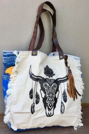 BUFFALO VINTAGE DENIM TOTE BAG