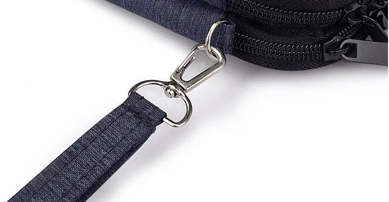 Business And Leisure Double Zipper Notebook Bag-Navy Blue