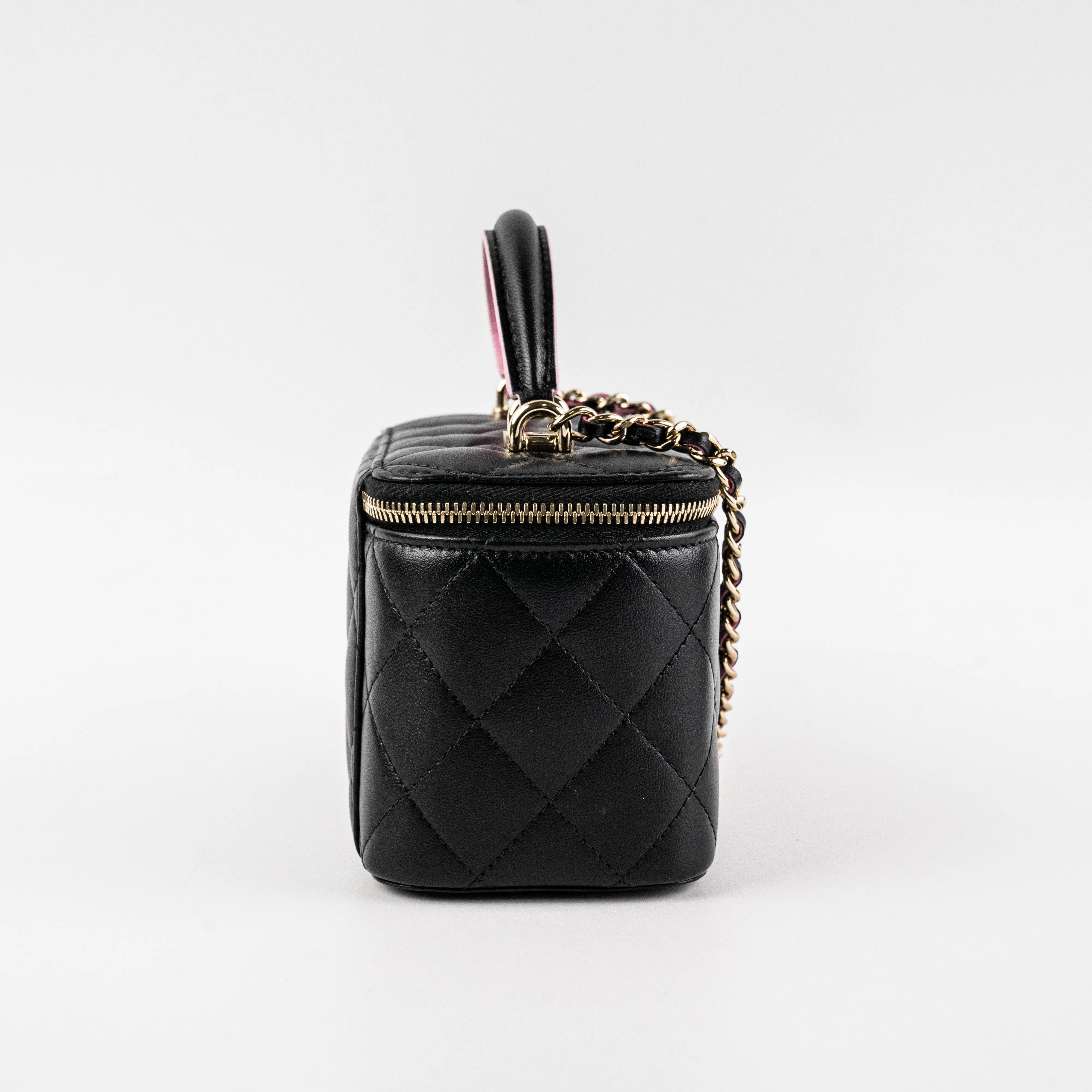 Chanel Vanity Top Handle Lambskin Black Bag