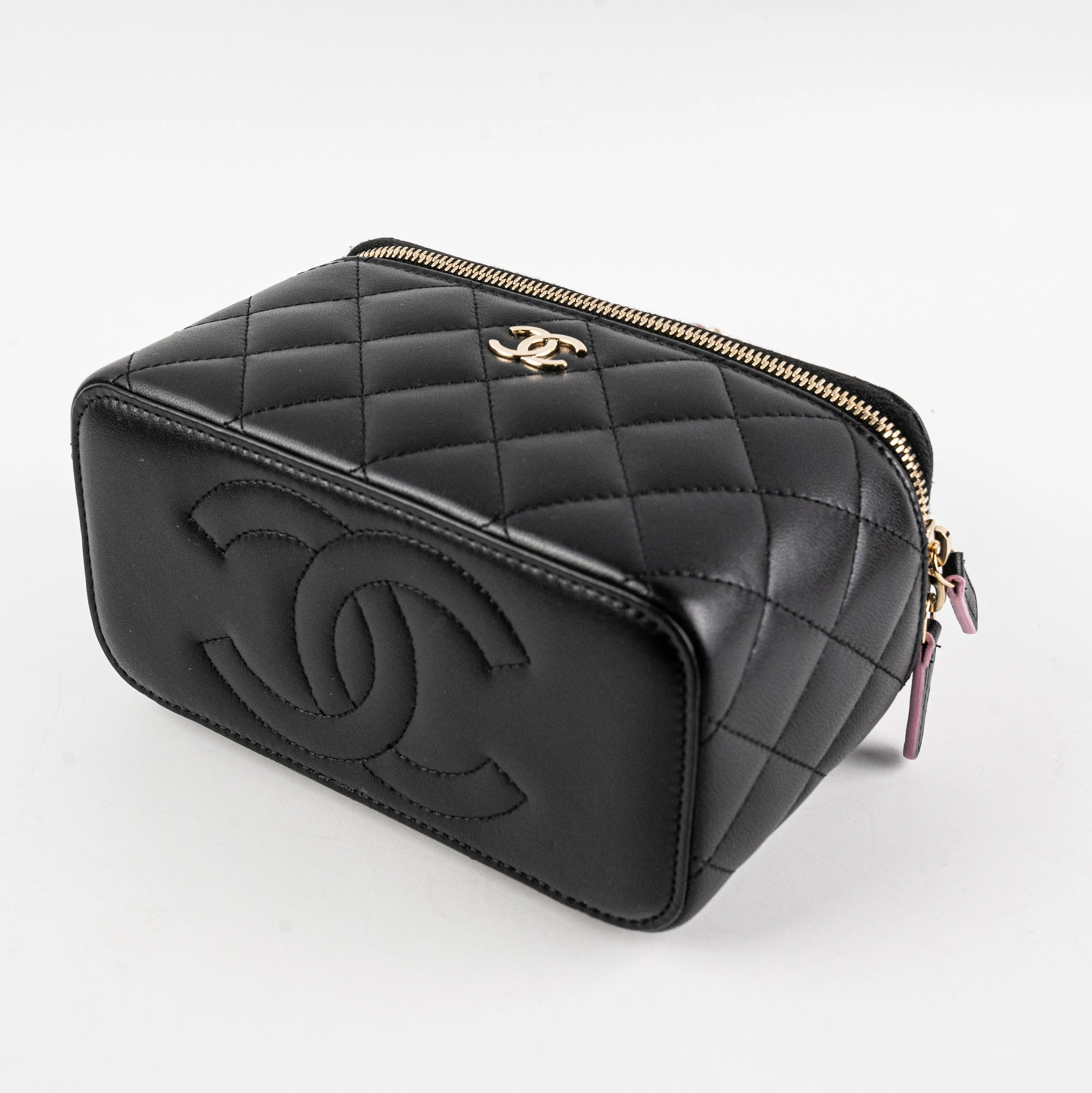 Chanel Vanity Top Handle Lambskin Black Bag