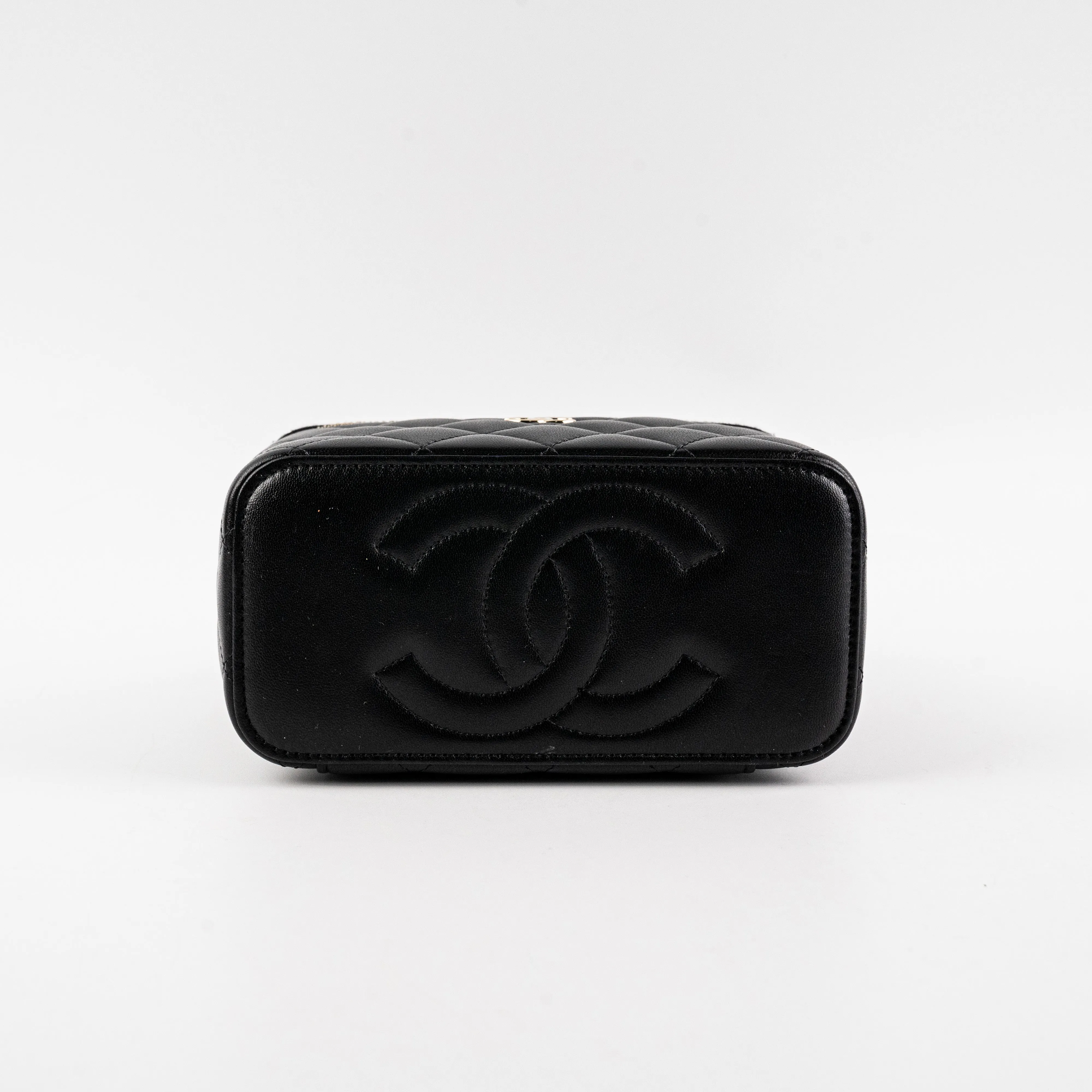 Chanel Vanity Top Handle Lambskin Black Bag