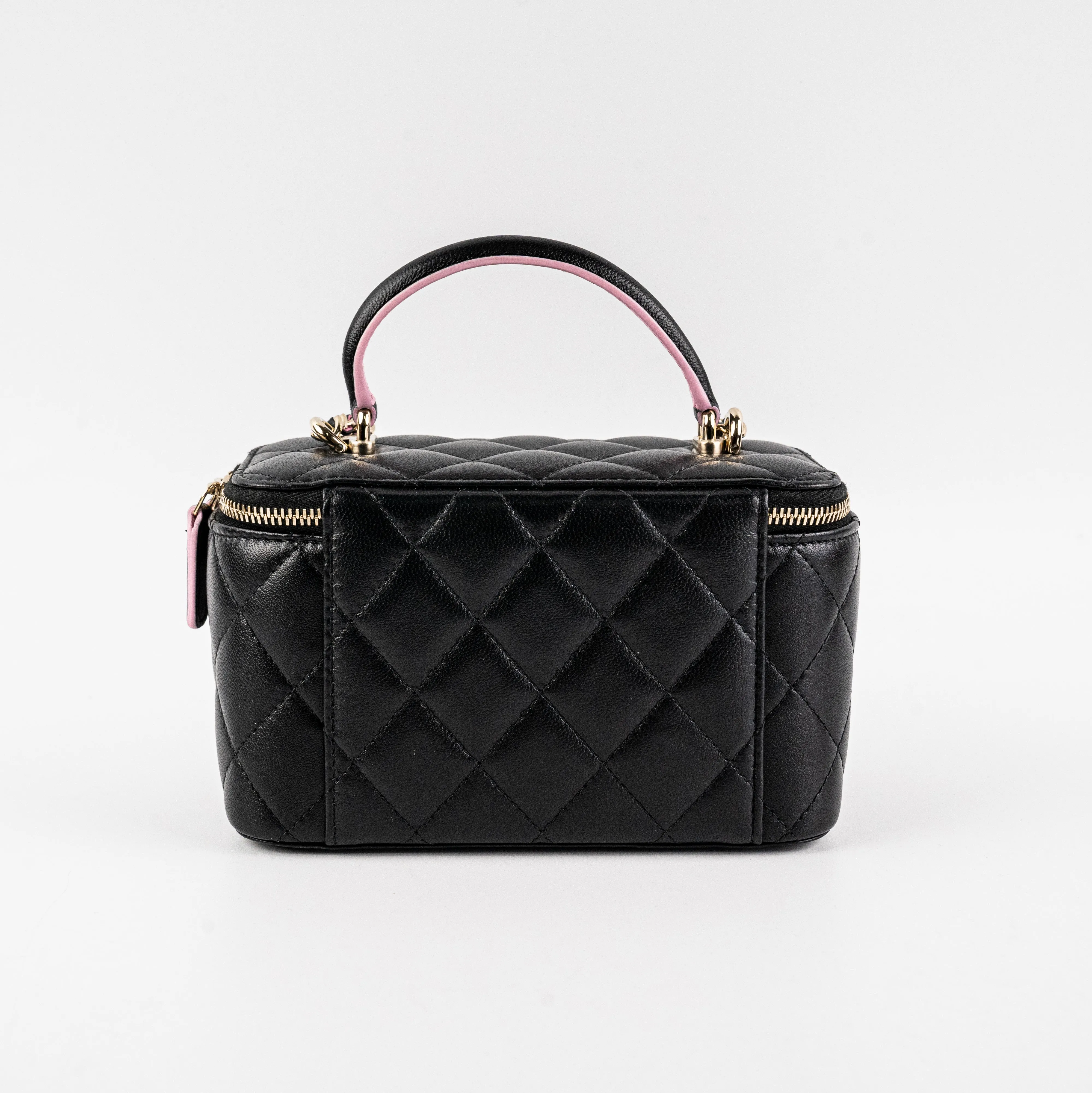 Chanel Vanity Top Handle Lambskin Black Bag