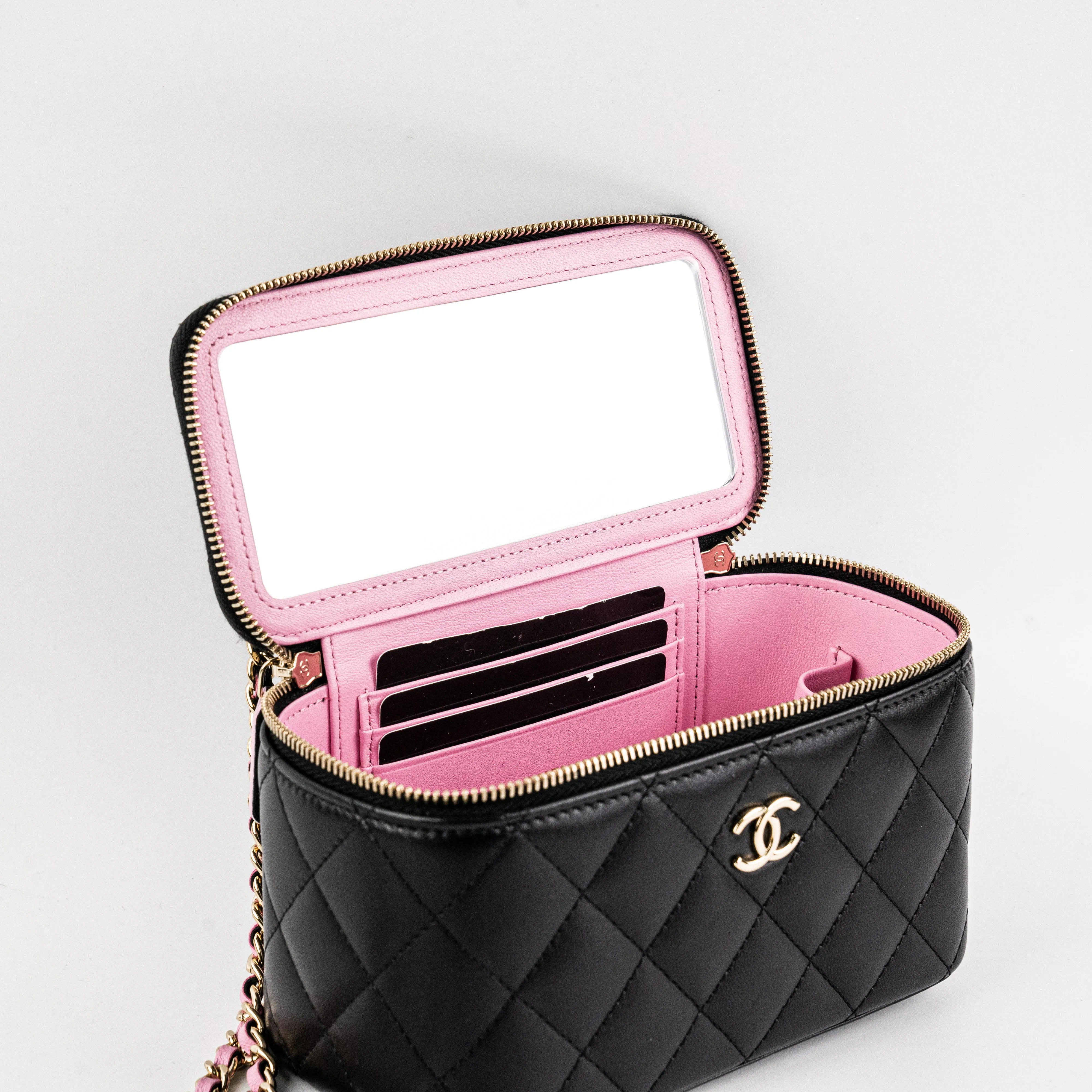 Chanel Vanity Top Handle Lambskin Black Bag