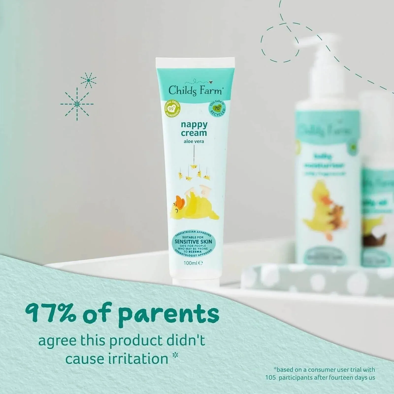 Childs Farm Fragrance-Free Nappy Cream for Babies 100ml