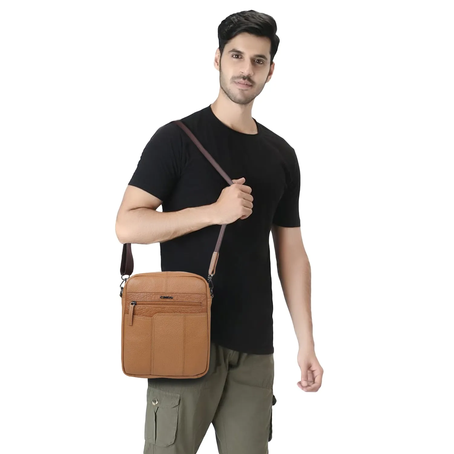 CIMONI Genuine Leather Casual Crossbody Daytrip Shoulder Men Sling bag