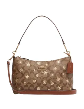 Coach Clara Shoulder Bag In Signature Canvas With Snowflake Print