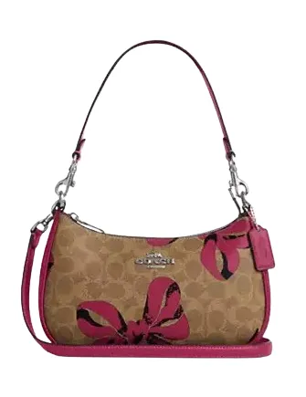 Coach Teri Shoulder Bag In Signature Canvas With Bow Print