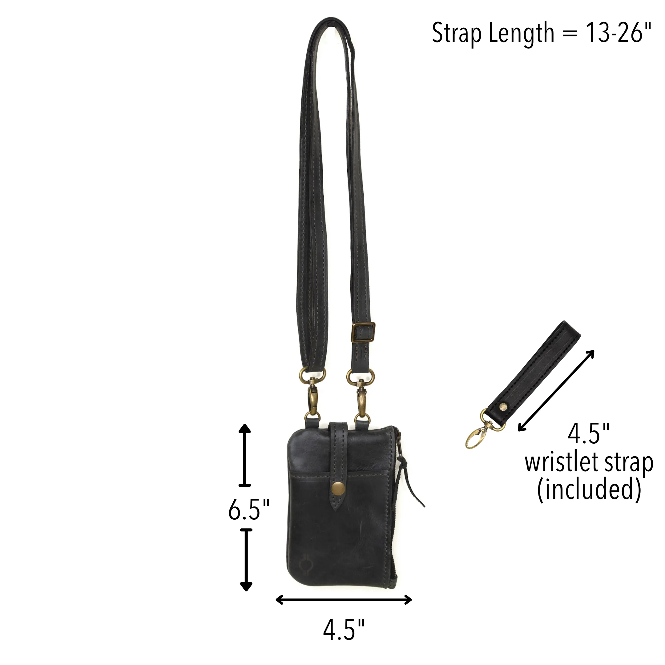 Concert Wristlet with Crossbody: Special Edition Raven/Cocoa